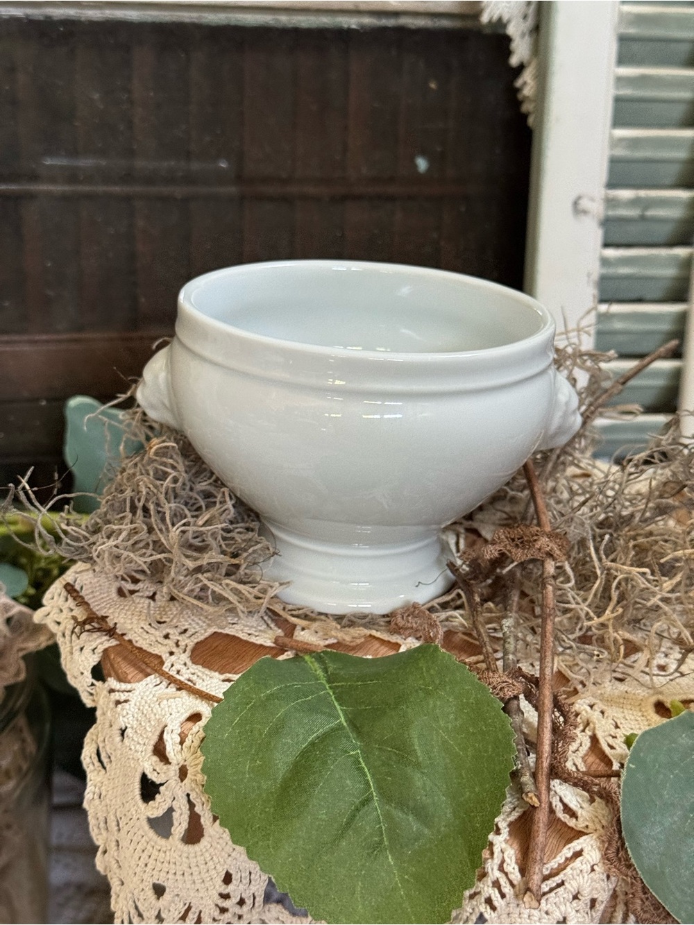 Vintage French White Porcelain Lion Head Soup Bowl | Made in France - Picture 5 of 5